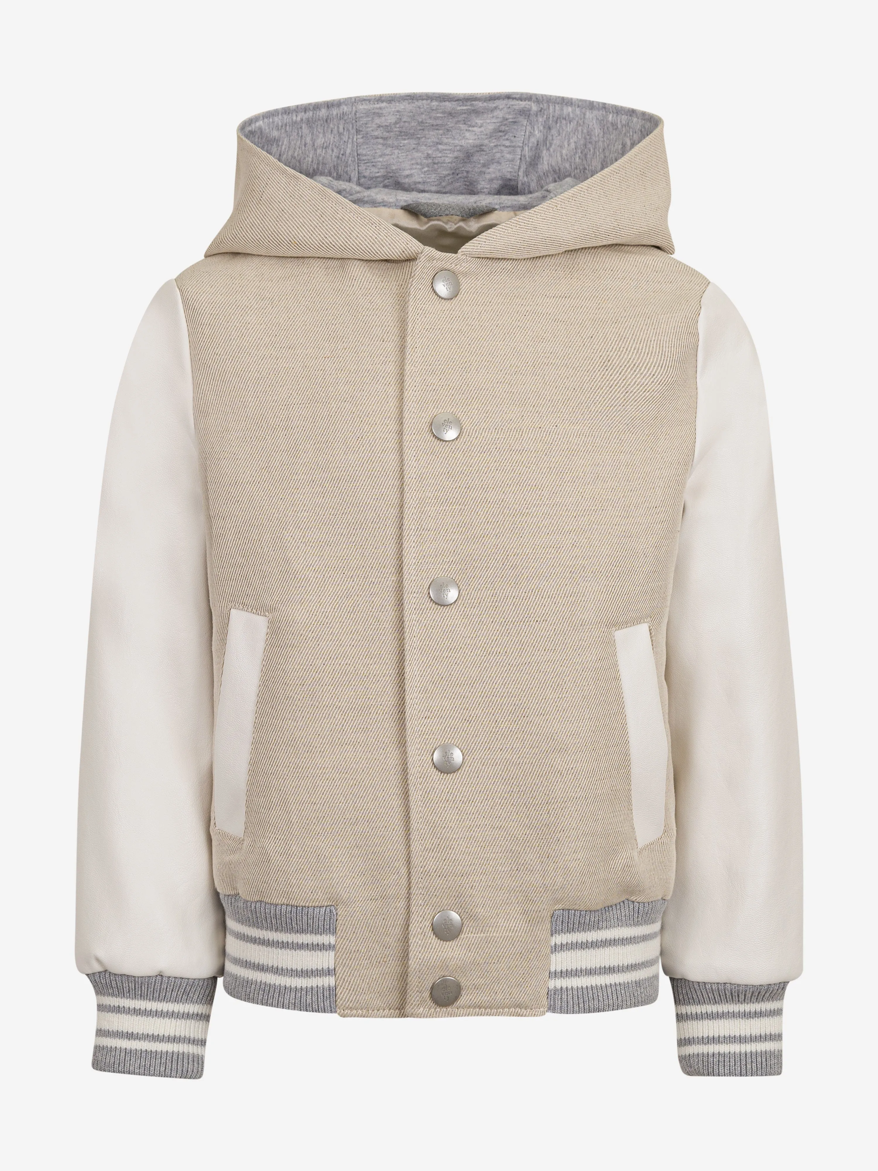 Jungen Kapuzen-Bomberjacke in Beige