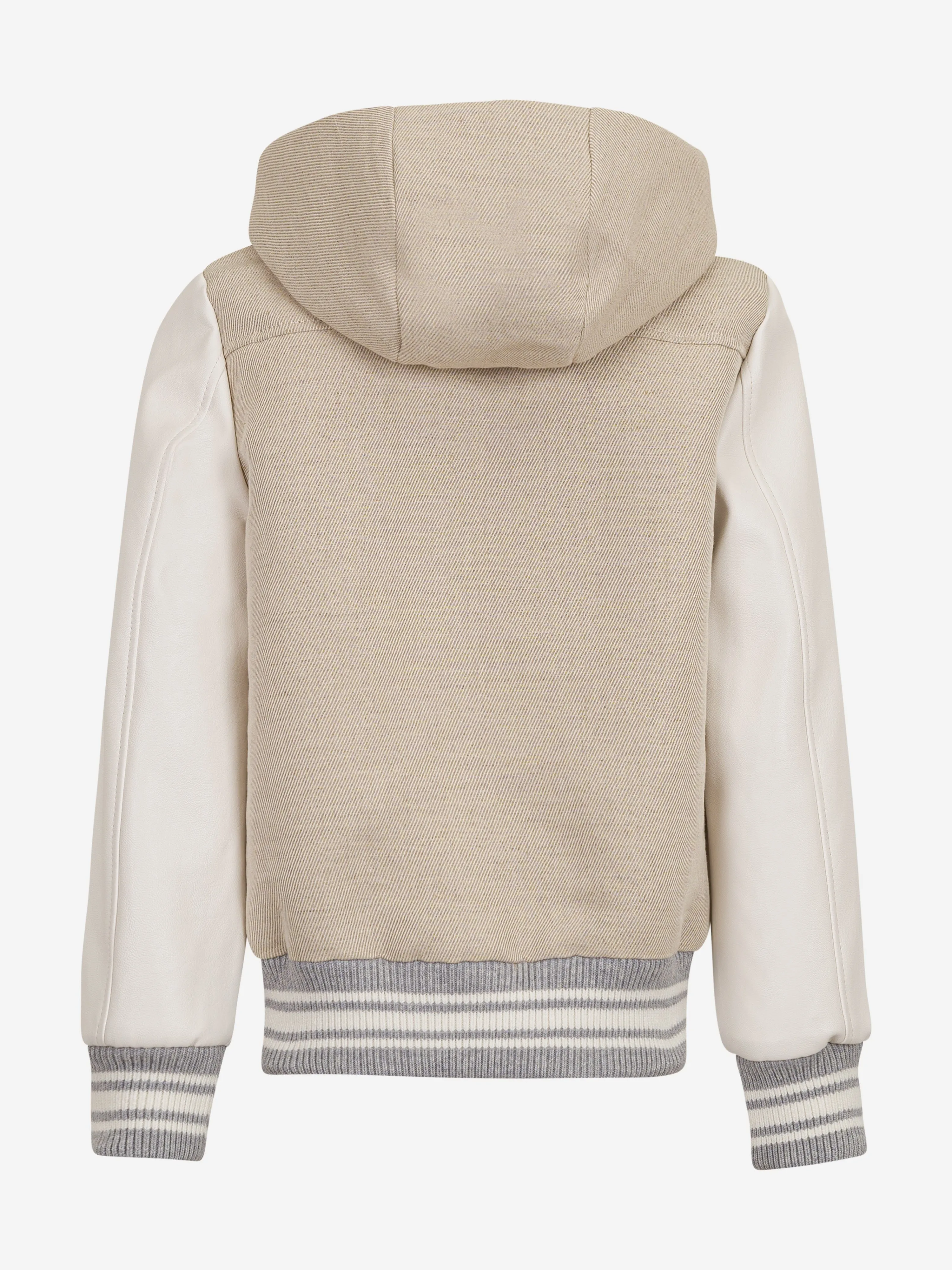 Jungen Kapuzen-Bomberjacke in Beige