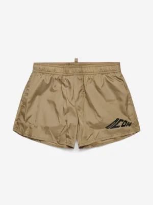 Jungen Icon Badeshorts in Beige