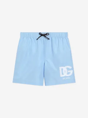 Badehorts für Jungen mit Logo in Blau