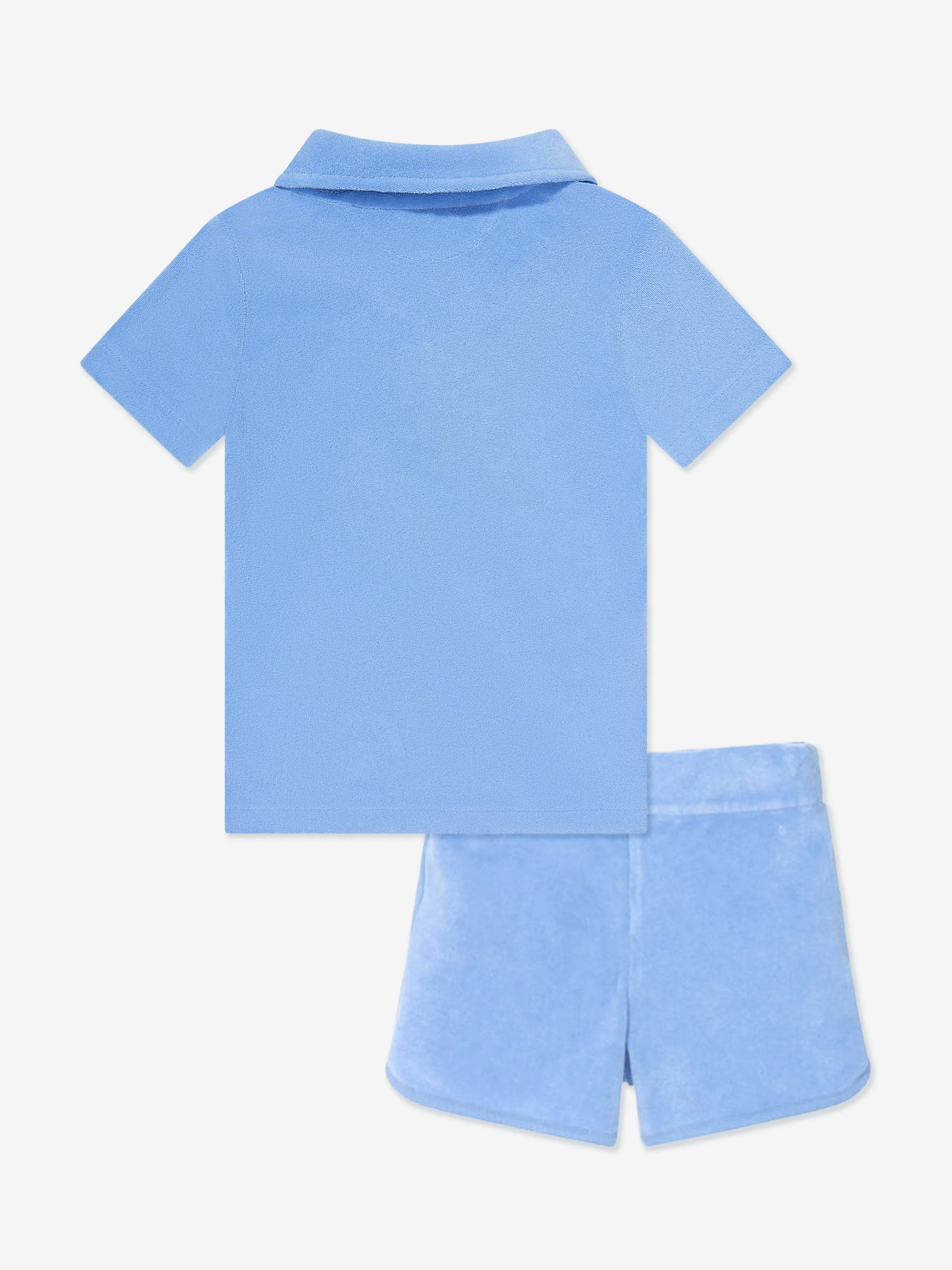 Jungen Terry Kurzarm-Set in Blau
