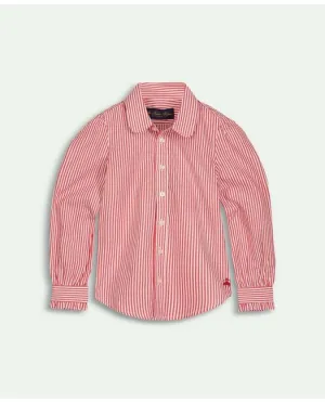 Brooks Brothers Mädchen Baumwollgestreiftes Hemd Rot Brooks Brothers