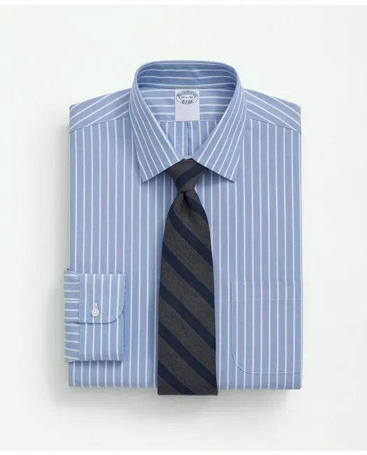 Brooks Brothers Herren Big & Tall Stretch Supima-Baumwolle Bügelfrei Popeline Ainsley-Kragen Blau Brooks Brothers