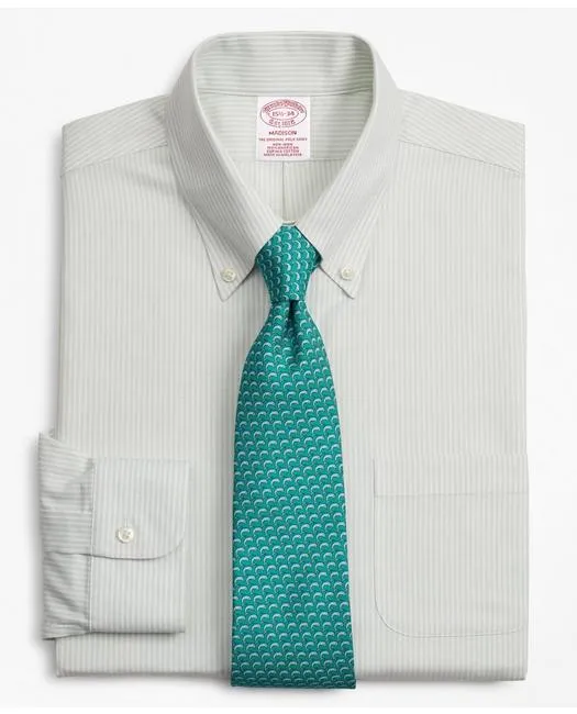 Brooks Brothers Herren Cool Madison lässig geschnittenes Hemd Grün Brooks Brothers