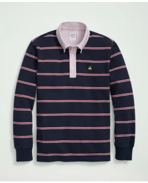 Brooks Brothers Herren Baumwolle BB#2 Streifen Rugby-Shirt Marine Brooks Brothers
