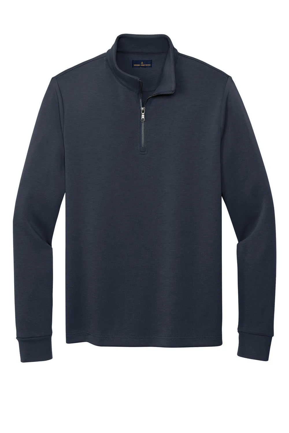 Brooks Brothers Herren Pullover mit 1/4-Zipper aus Doppelstrick - Nachtmarineblau