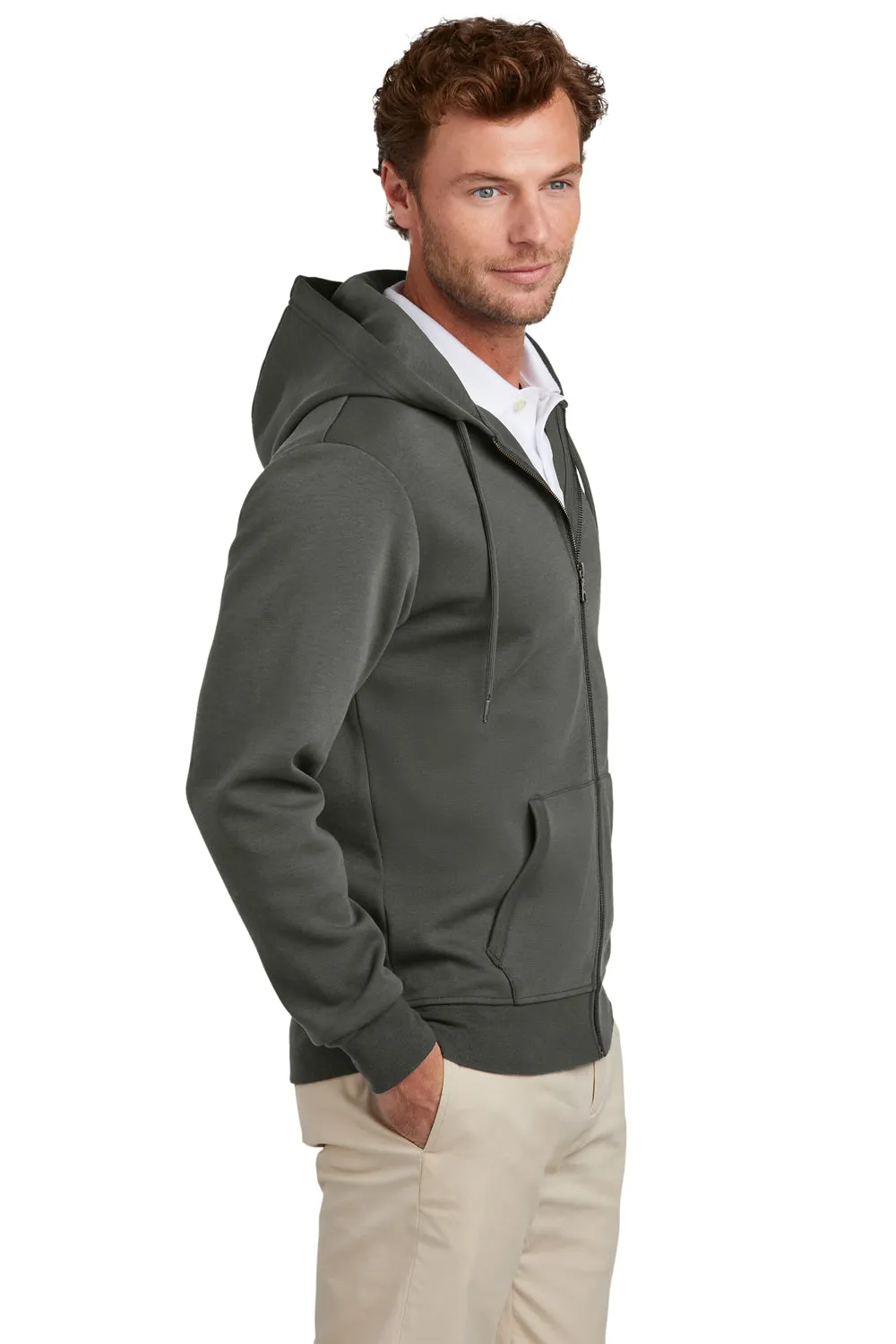 Brooks Brothers Herren Kapuzenpullover mit Reißverschluss und Taschen - Windsor Grau