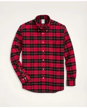 Brooks Brothers Herren Milano Slim-Fit Portugiesisches Flanellhemd Rot/Schwarz Brooks Brothers