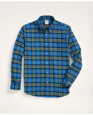 Brooks Brothers Herren Regent Regular-Fit Portugiesisches Flanellhemd Blau/Grün Brooks Brothers