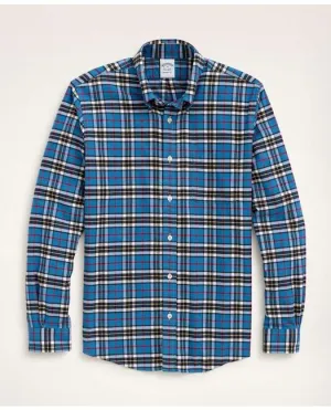 Brooks Brothers Herren Regent Regular-Fit Portugiesisches Flanell Tartan Hemd Petrol Brooks Brothers