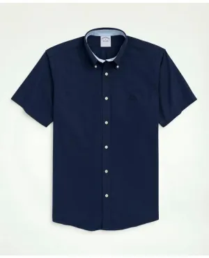Brooks Brothers Herren Stretch Bügelfrei Oxford Button-Down Kragen Kurzarm Sporthemd Marine Brooks Brothers