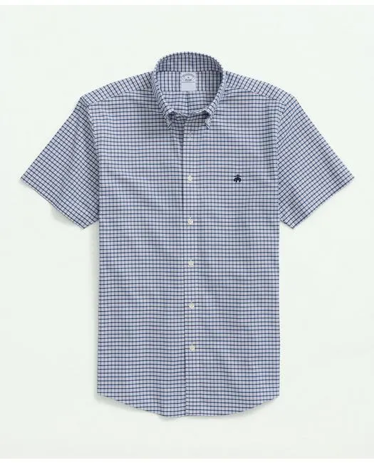 Brooks Brothers Herren Hemd mit Knöpfen am Kragen, Stretch und Bügelfrei, Weiß Brooks Brothers