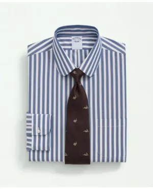 Brooks Brothers Herren Stretch Supima Baumwolle Bügelfrei Pinpoint Club Kragen Blau Brooks Brothers