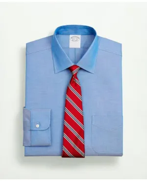 Brooks Brothers Men's Stretch Supima Cotton Non-Iron Pinpoint Oxford Ainsley Collar Dress Shirt Blue Brooks Brothers