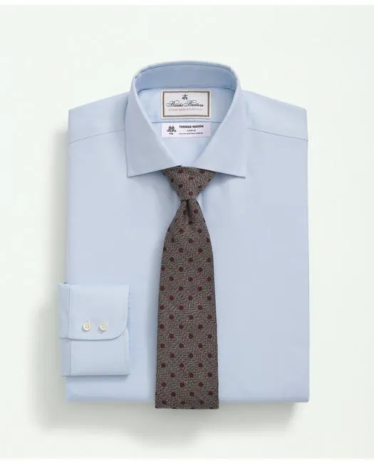 Brooks Brothers Herren X Thomas Mason Baumwoll-Popeline Englischer Kragen Hemd Hellblau Brooks Brothers