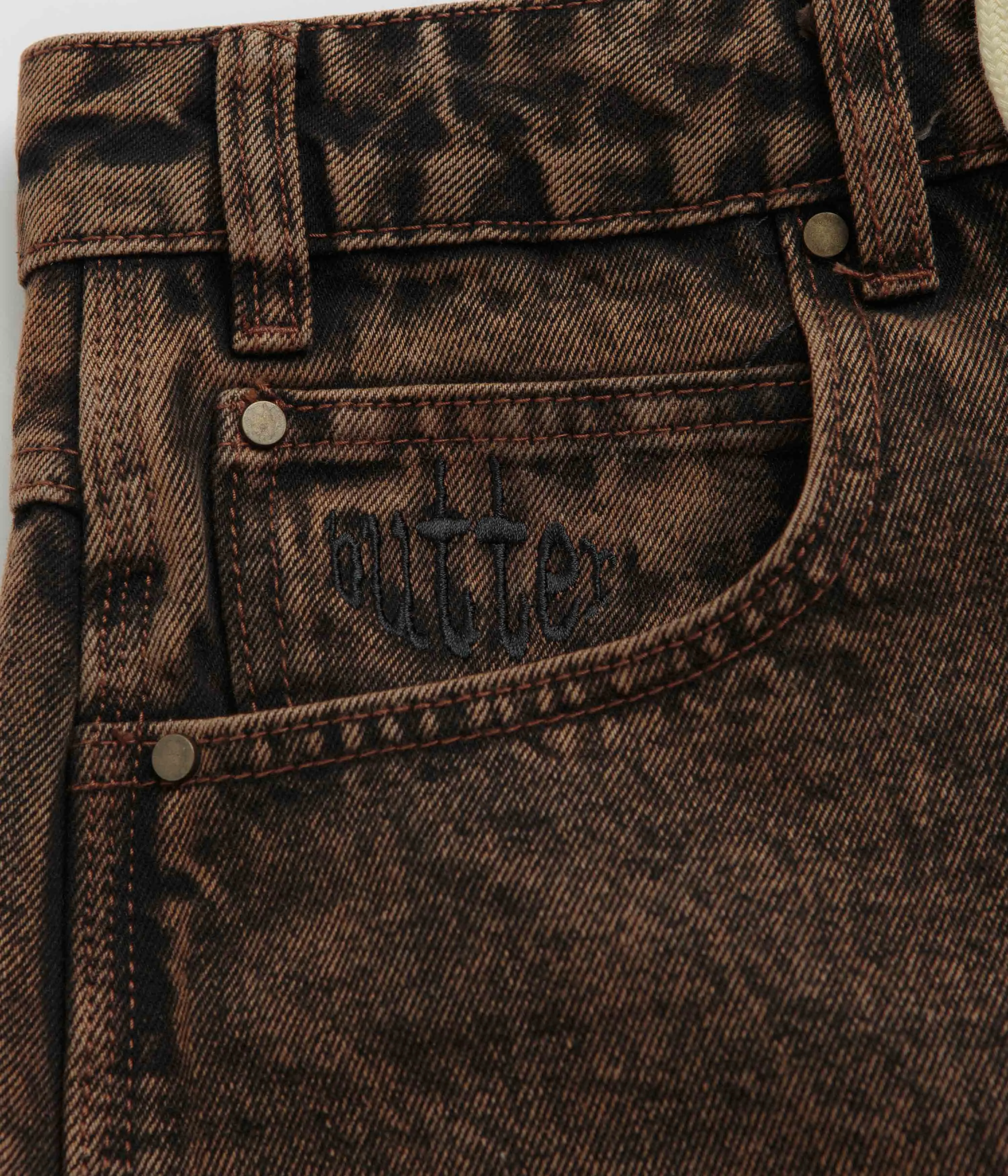 Butter Goods Spider Denim Shorts - Säurebraun Butter Goods