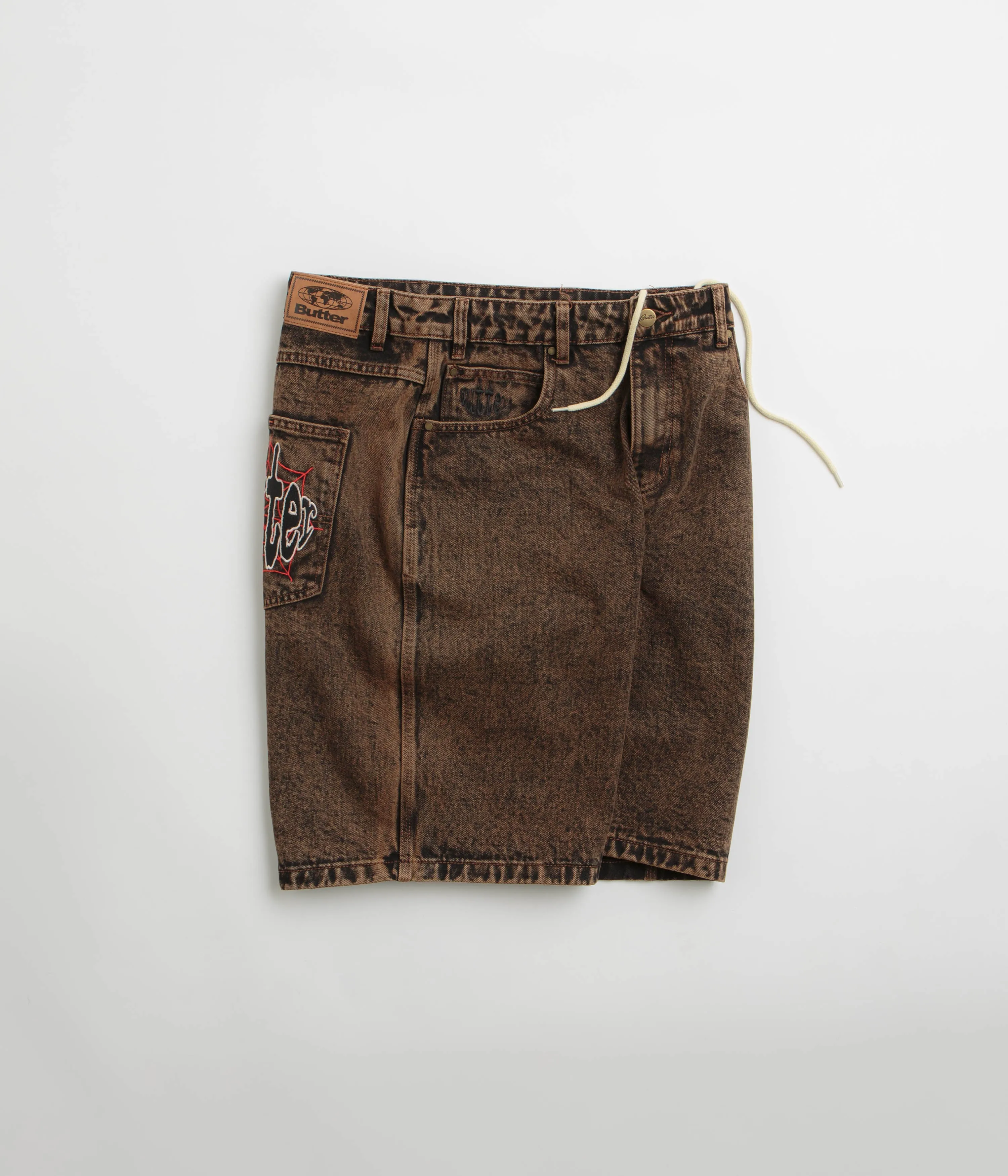 Butter Goods Spider Denim Shorts - Säurebraun Butter Goods