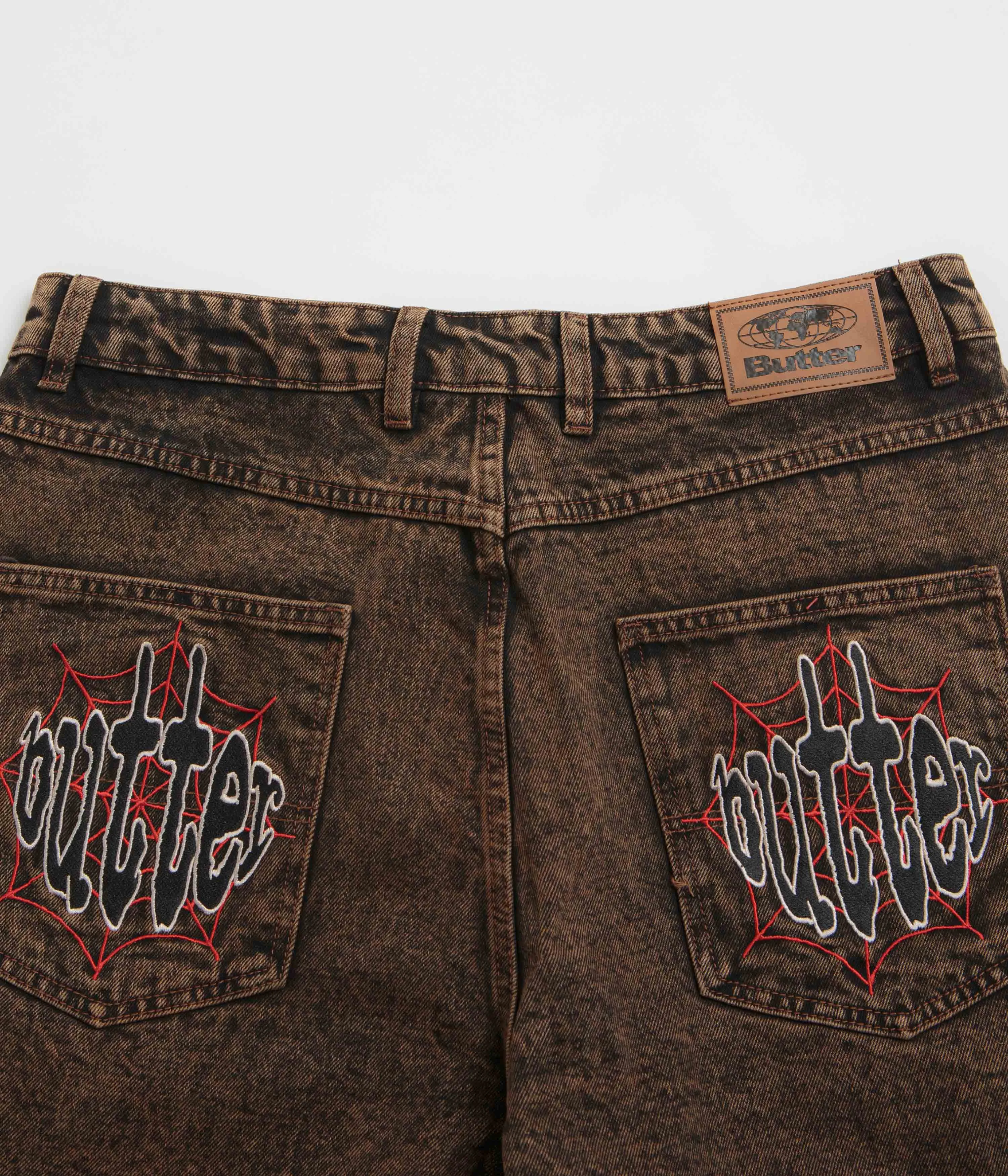 Butter Goods Spider Denim Shorts - Säurebraun Butter Goods