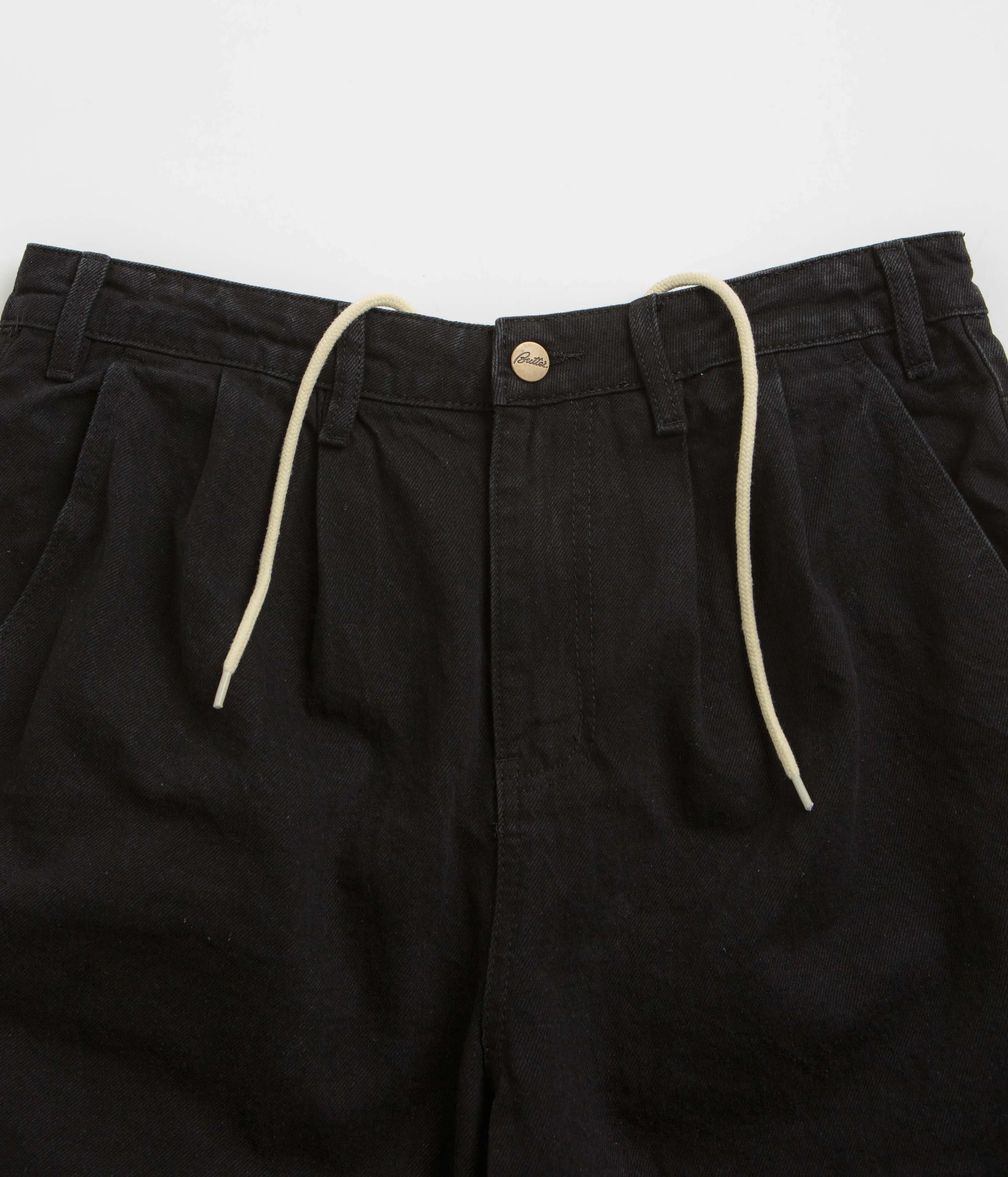 Butter Goods x Blue Note Plissierte Denim Shorts - Gewaschen Schwarz Butter Goods