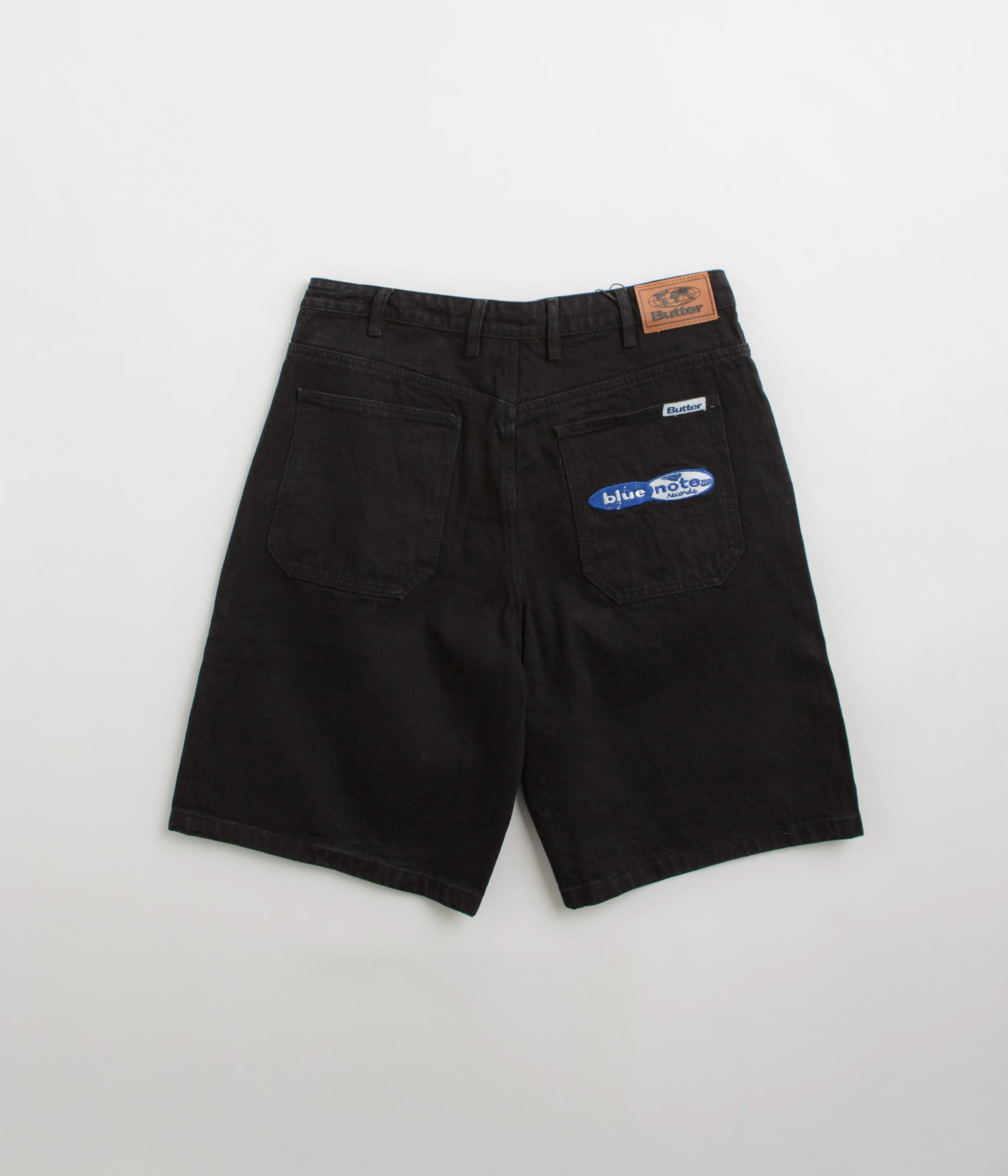 Butter Goods x Blue Note Plissierte Denim Shorts - Gewaschen Schwarz Butter Goods