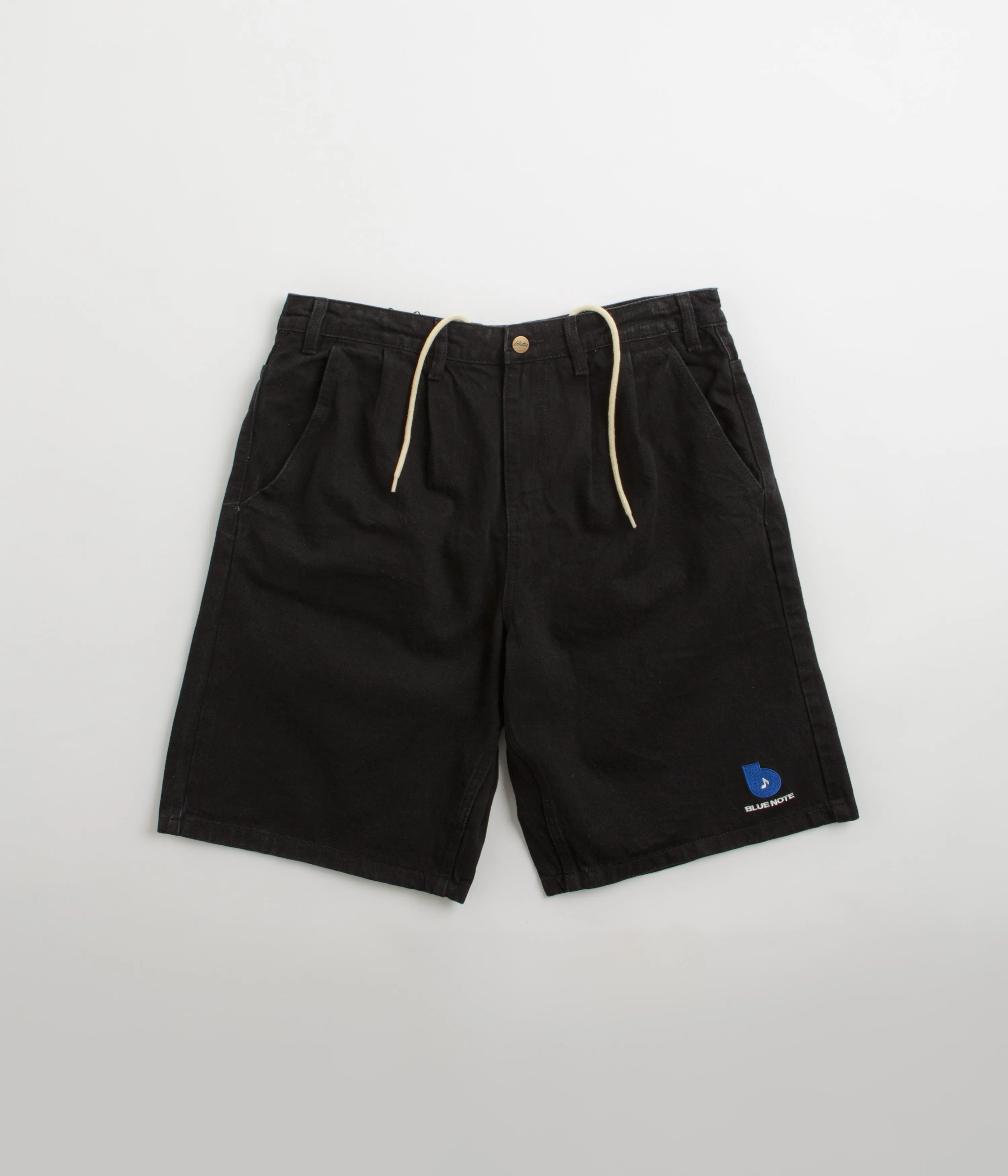 Butter Goods x Blue Note Plissierte Denim Shorts - Gewaschen Schwarz Butter Goods