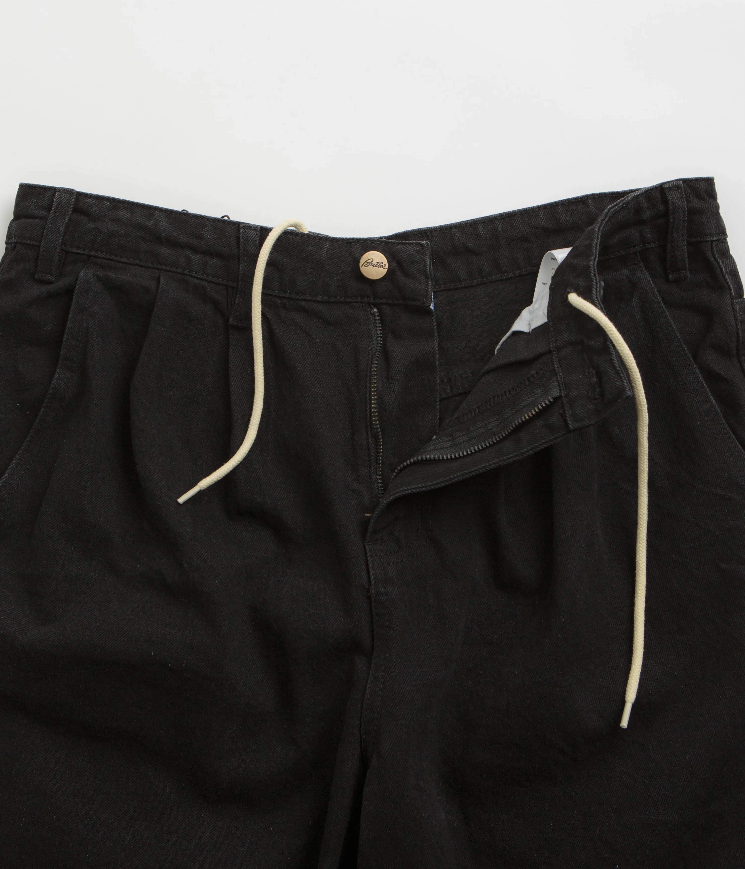 Butter Goods x Blue Note Plissierte Denim Shorts - Gewaschen Schwarz Butter Goods