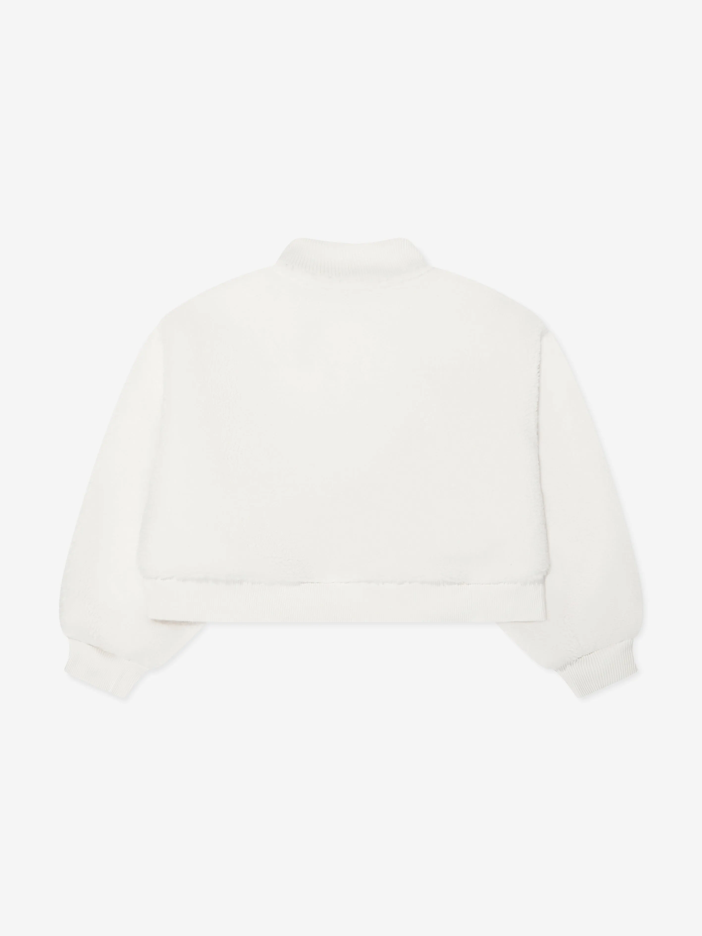 Calvin Klein Mädchen Sherpa Fleece Halbzip Pullover in Elfenbein