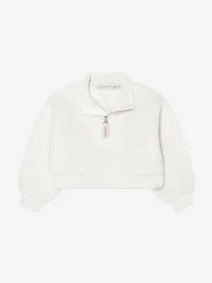 Calvin Klein Mädchen Sherpa Fleece Halbzip Pullover in Elfenbein