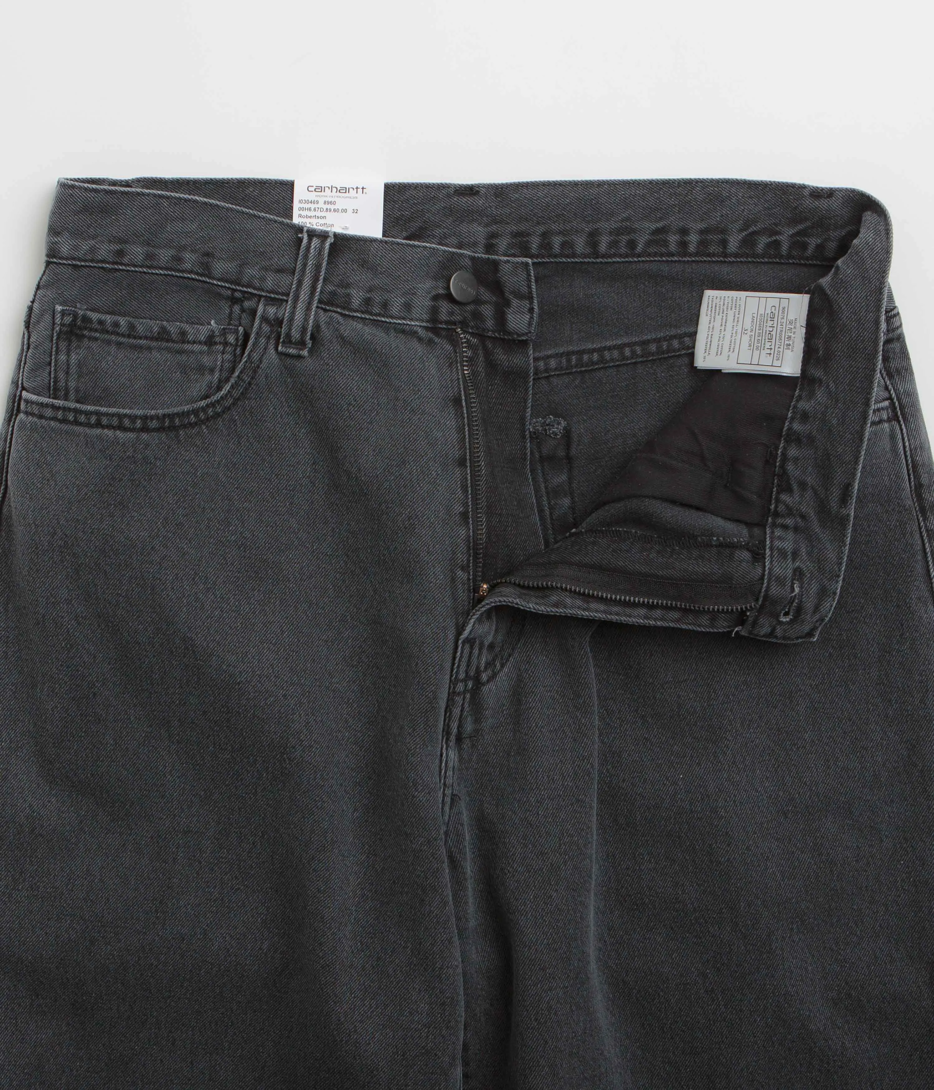 Carhartt Landon Shorts - Schwarz Heavy Stone Wash Carhartt