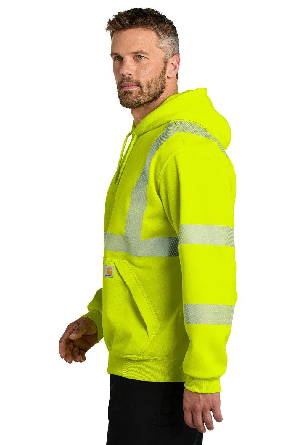 Carhartt Herren ANSI 107 Klasse 3 wasserdichte Kapuzenpullover Hoodie mit Beuteltasche - Leuchtendes Limettengrün