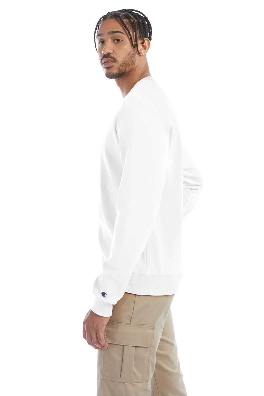 Champion Herren Double Dry Eco Feuchtigkeitstransport Fleece Crewneck Sweatshirt - Weiß