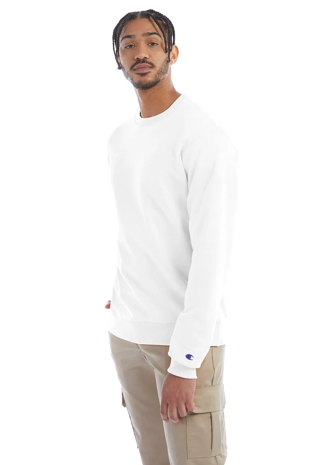 Champion Herren Double Dry Eco Feuchtigkeitstransport Fleece Crewneck Sweatshirt - Weiß