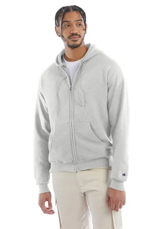 Champion Herren Double Dry Eco Feuchtigkeitstransport Fleece Full-Zip Kapuzenpullover Hoodie mit Taschen - Silbergrau