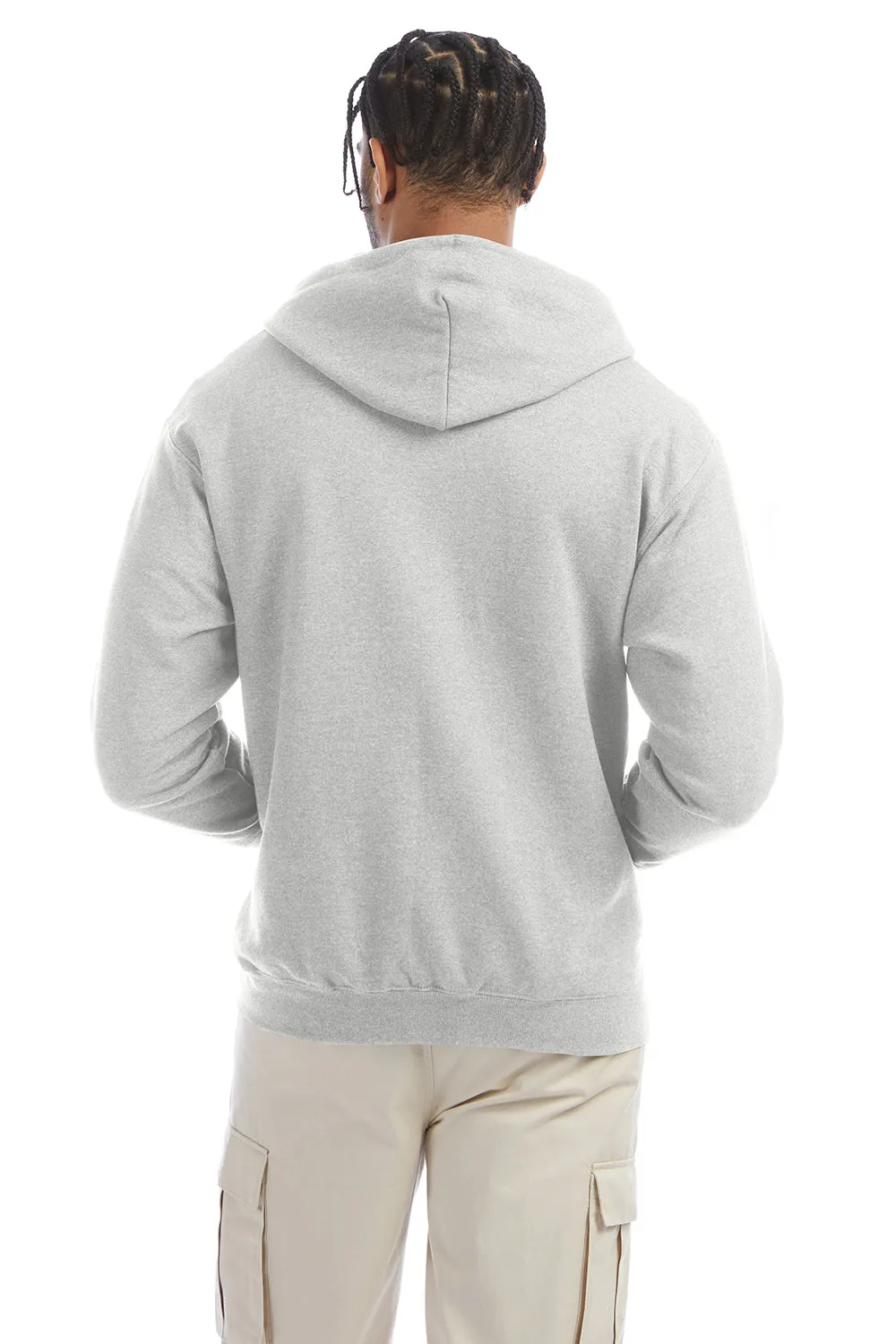Champion Herren Double Dry Eco Feuchtigkeitstransport Fleece Full-Zip Kapuzenpullover Hoodie mit Taschen - Silbergrau