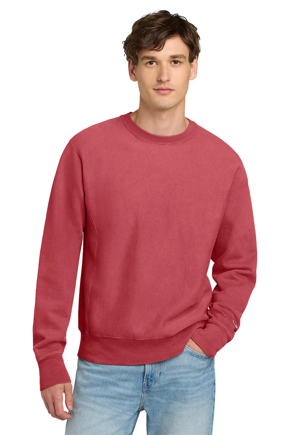Champion Herren Reverse Weave Garment Dyed Crewneck Sweatshirt - Karmesinrot