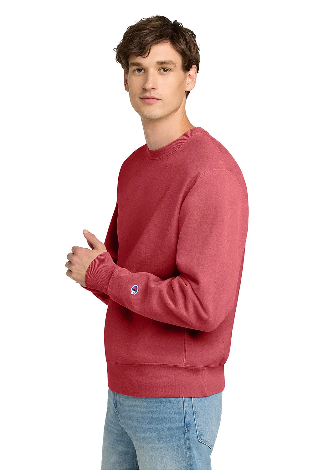 Champion Herren Reverse Weave Garment Dyed Crewneck Sweatshirt - Karmesinrot
