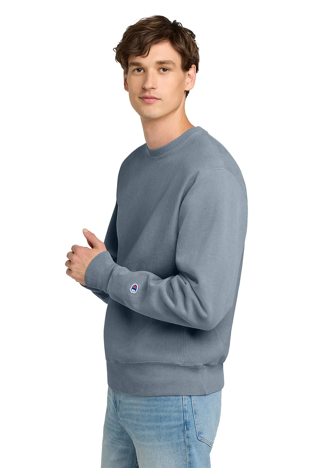 Champion Herren Reverse Weave Garment Dyed Crewneck Sweatshirt - Salzwasserblau