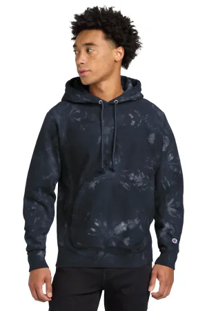 Champion Herren Reverse Weave Scrunch Dye Kapuzenpullover mit Kangaroo-Tasche - Marineblau