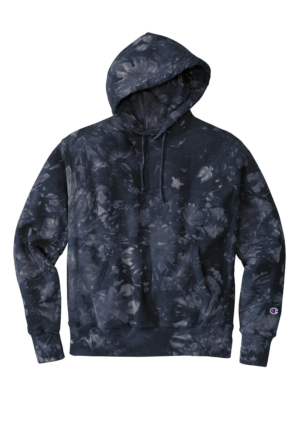 Champion Herren Reverse Weave Scrunch Dye Kapuzenpullover mit Kangaroo-Tasche - Marineblau