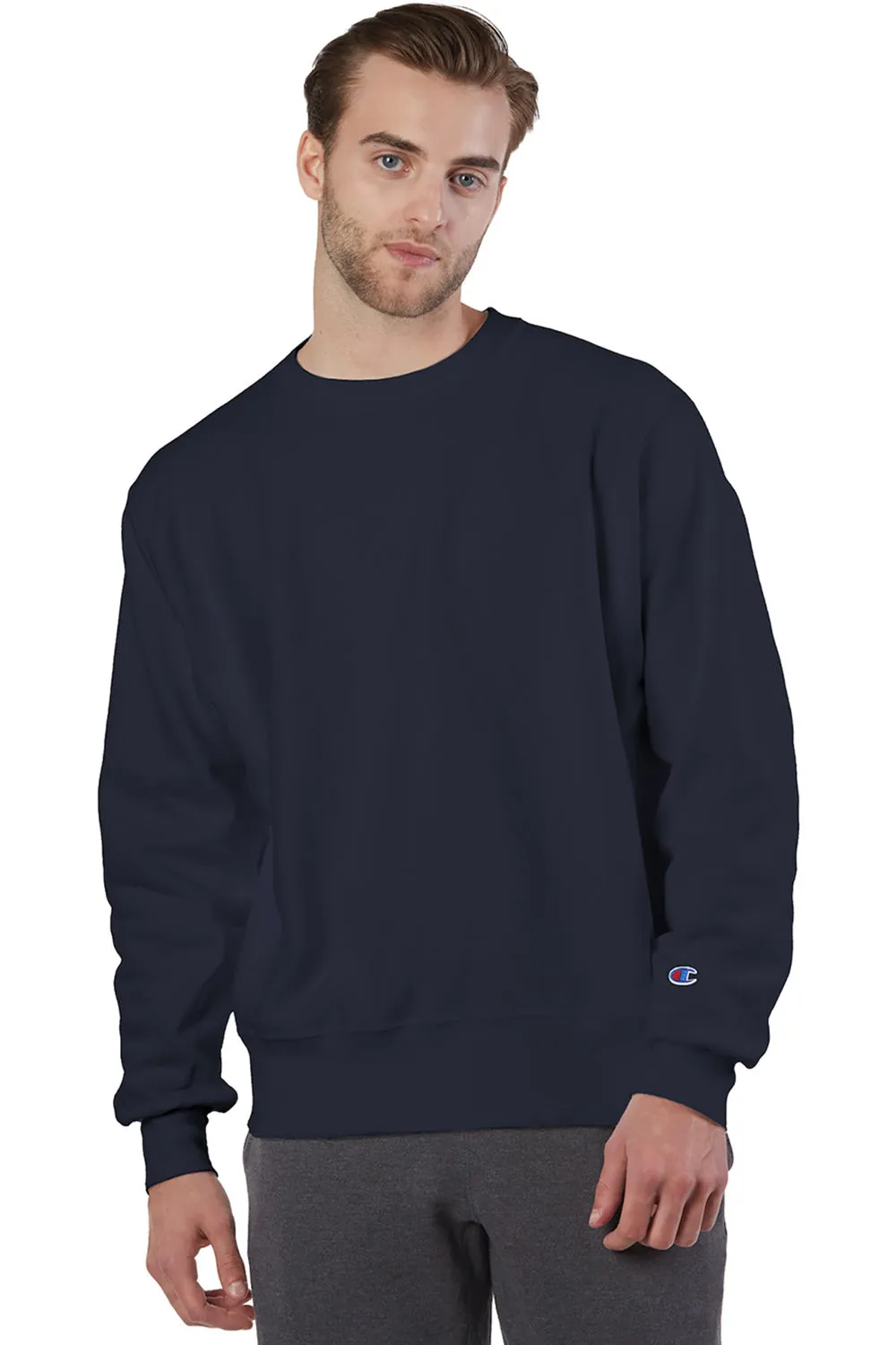 Champion Herren Rundhalspullover mit Schrumpffestigkeit - Marineblau