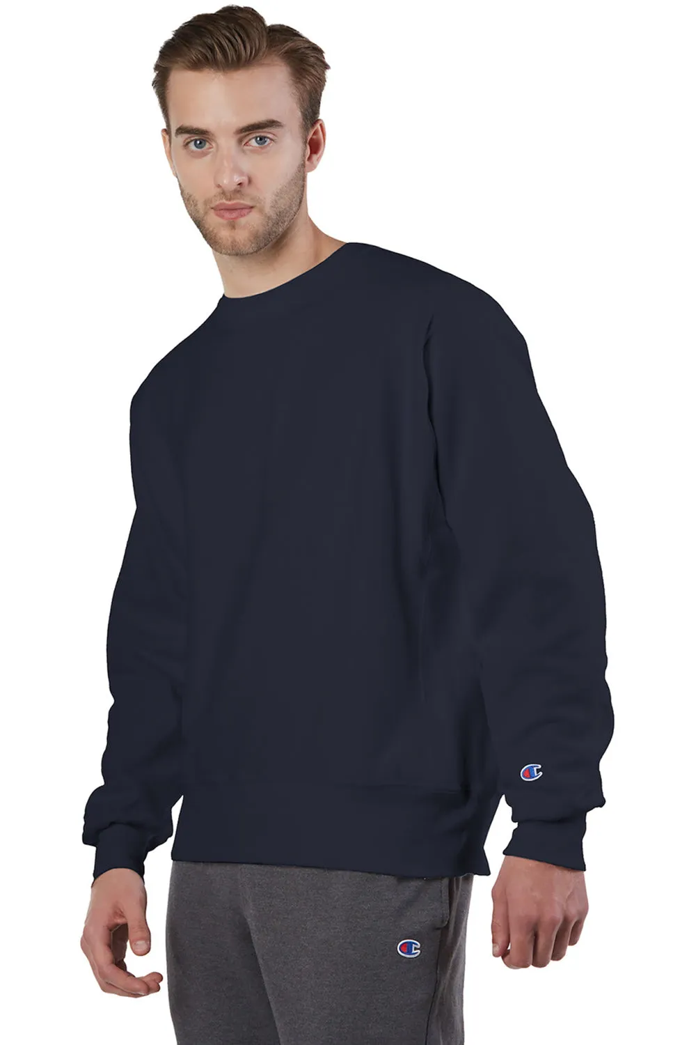 Champion Herren Rundhalspullover mit Schrumpffestigkeit - Marineblau