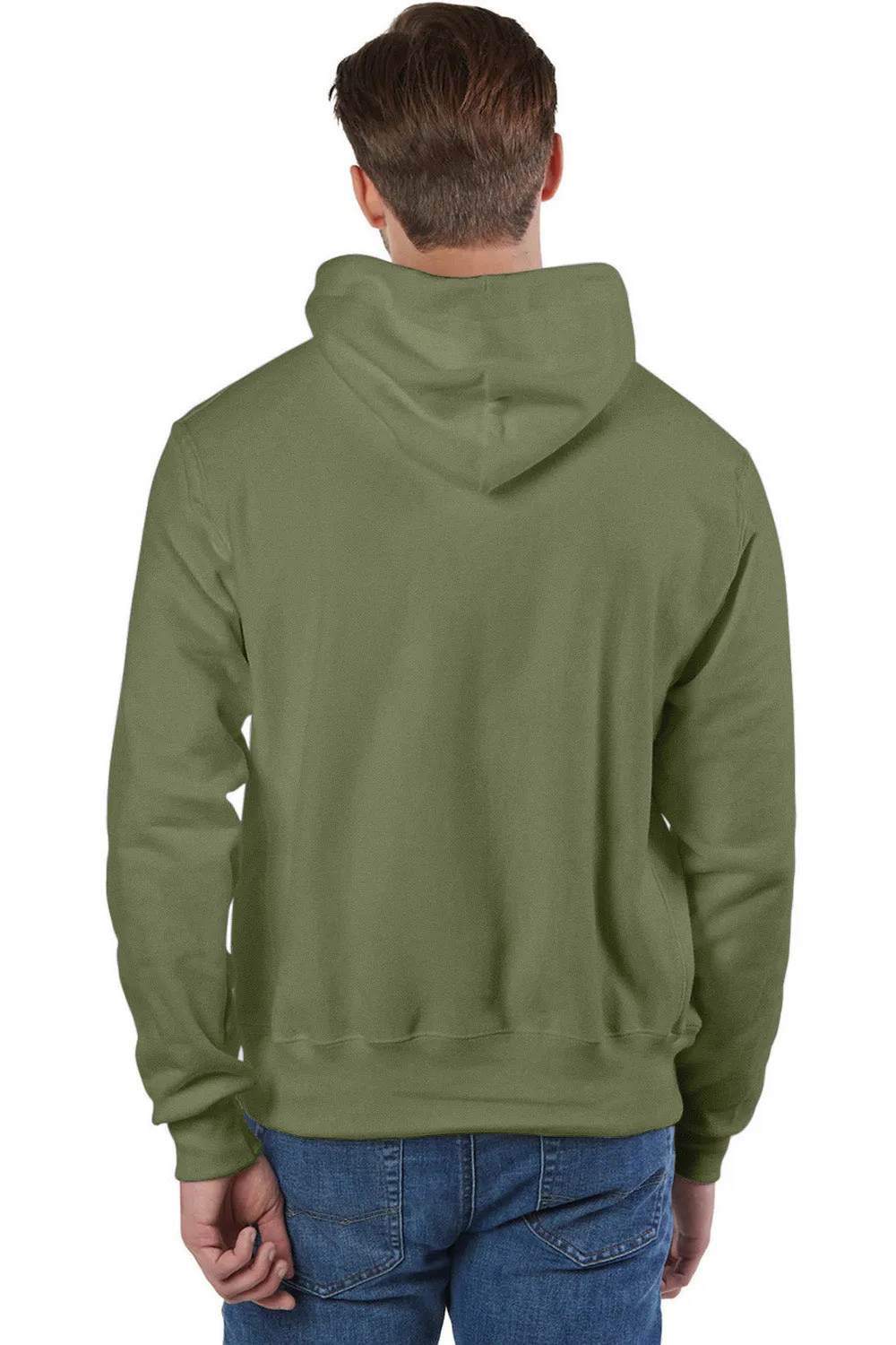 Champion Herren Kapuzenpullover mit Tasche - Schrumpffest - Frisches Olivgrün