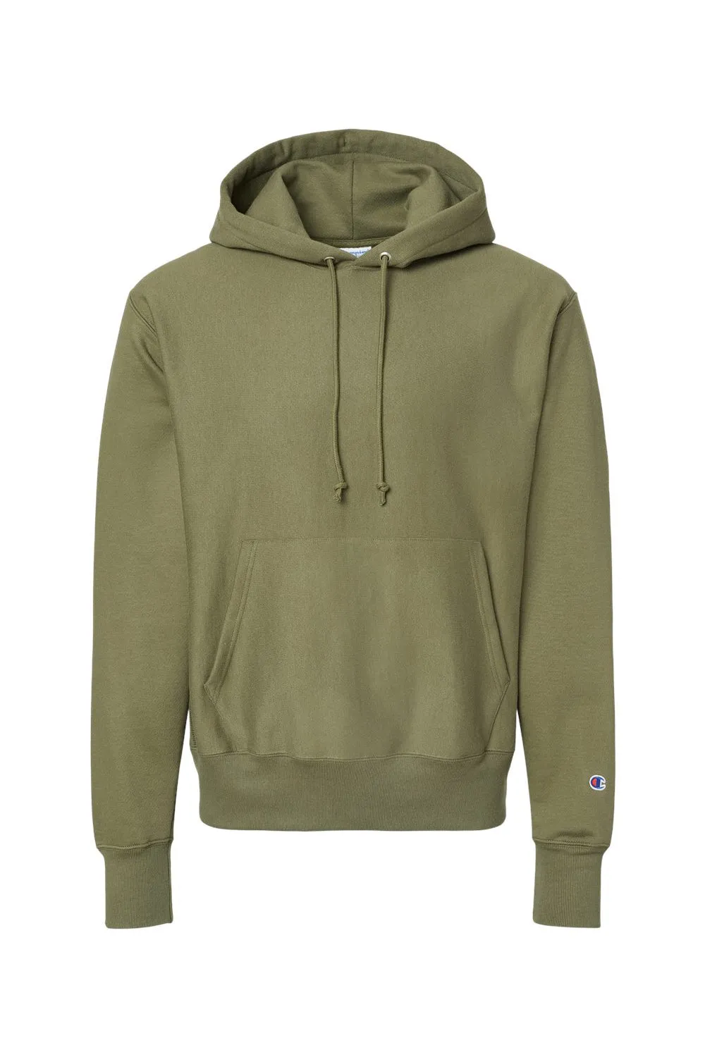 Champion Herren Kapuzenpullover mit Tasche - Schrumpffest - Frisches Olivgrün