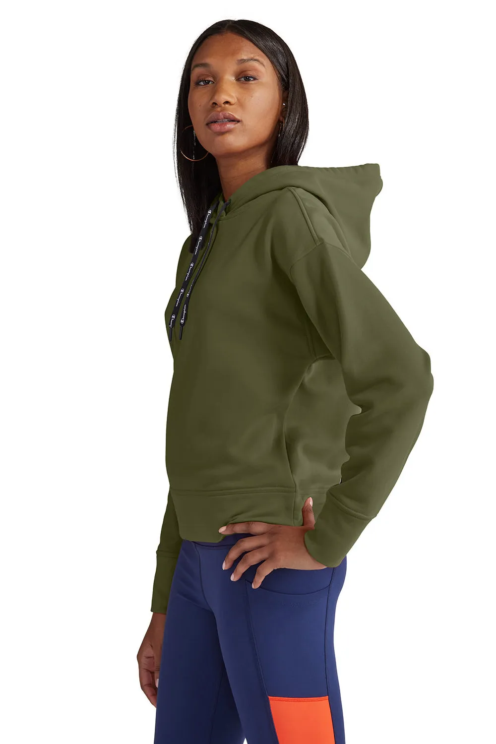 Champion Damen Sport Kapuzenpullover Hoodie - Frisches Olivgrün