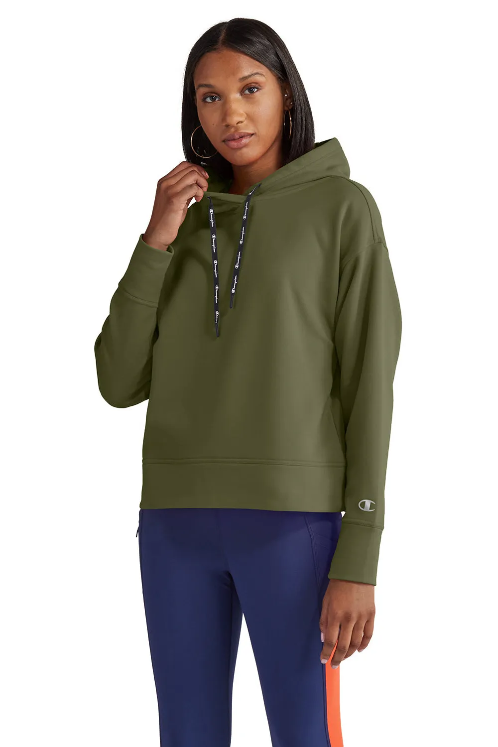 Champion Damen Sport Kapuzenpullover Hoodie - Frisches Olivgrün