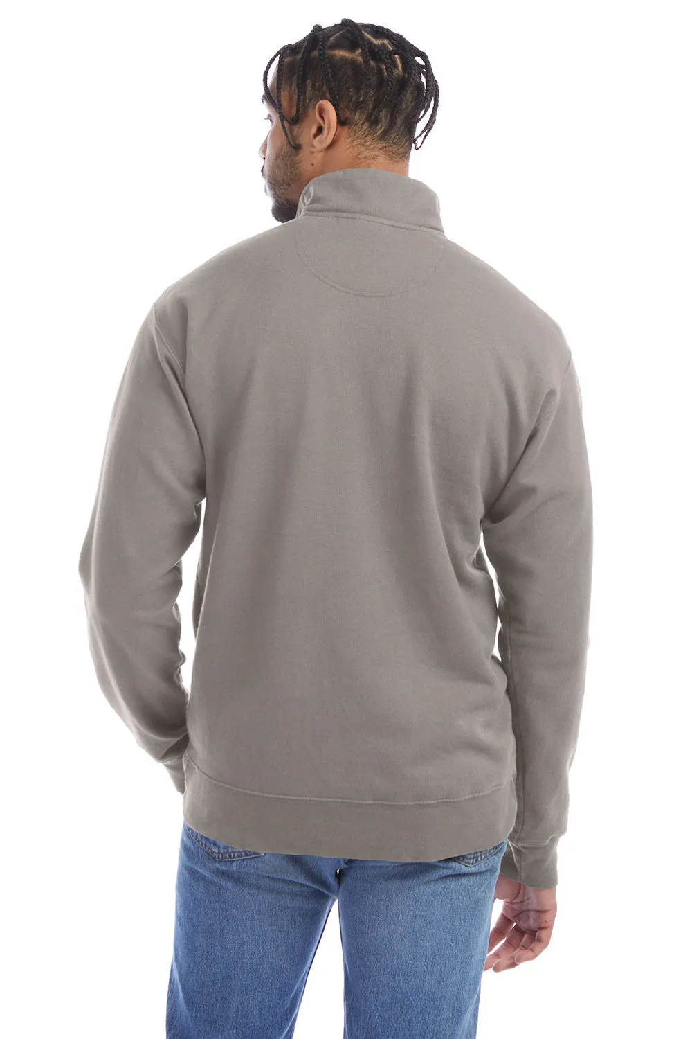 ComfortWash von Hanes Herren 1/4-Zip Sweatshirt - Betongrau