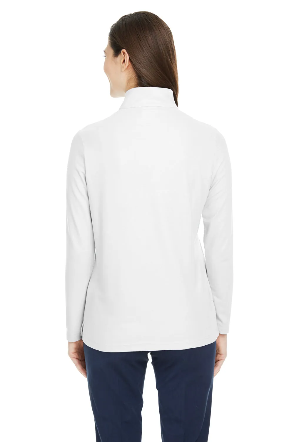 Core 365 Damen Fusion ChromaSoft Performance Feuchtigkeitstransportierendes Piqué 1/4-Zip Sweatshirt - Weiß