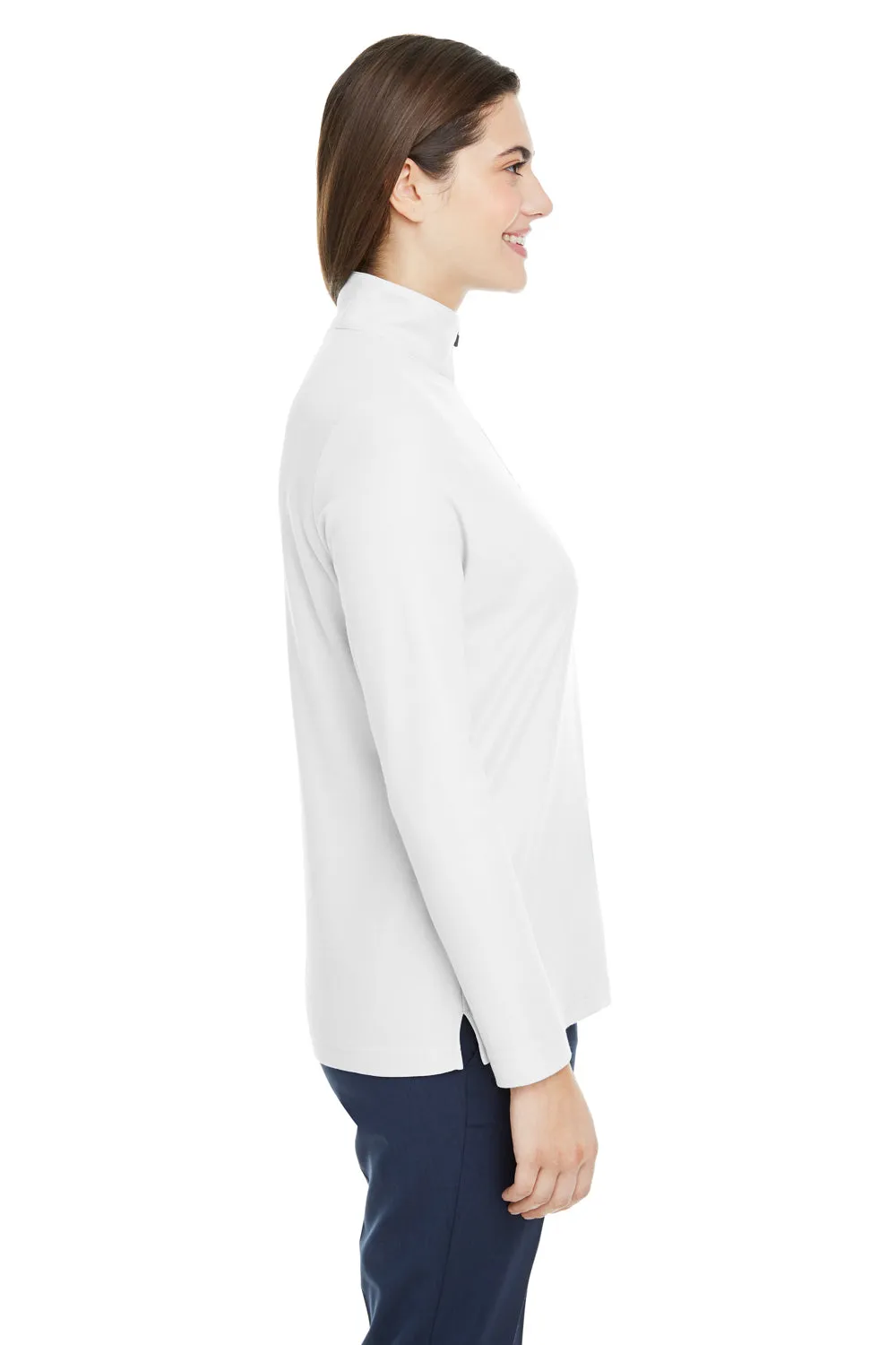 Core 365 Damen Fusion ChromaSoft Performance Feuchtigkeitstransportierendes Piqué 1/4-Zip Sweatshirt - Weiß