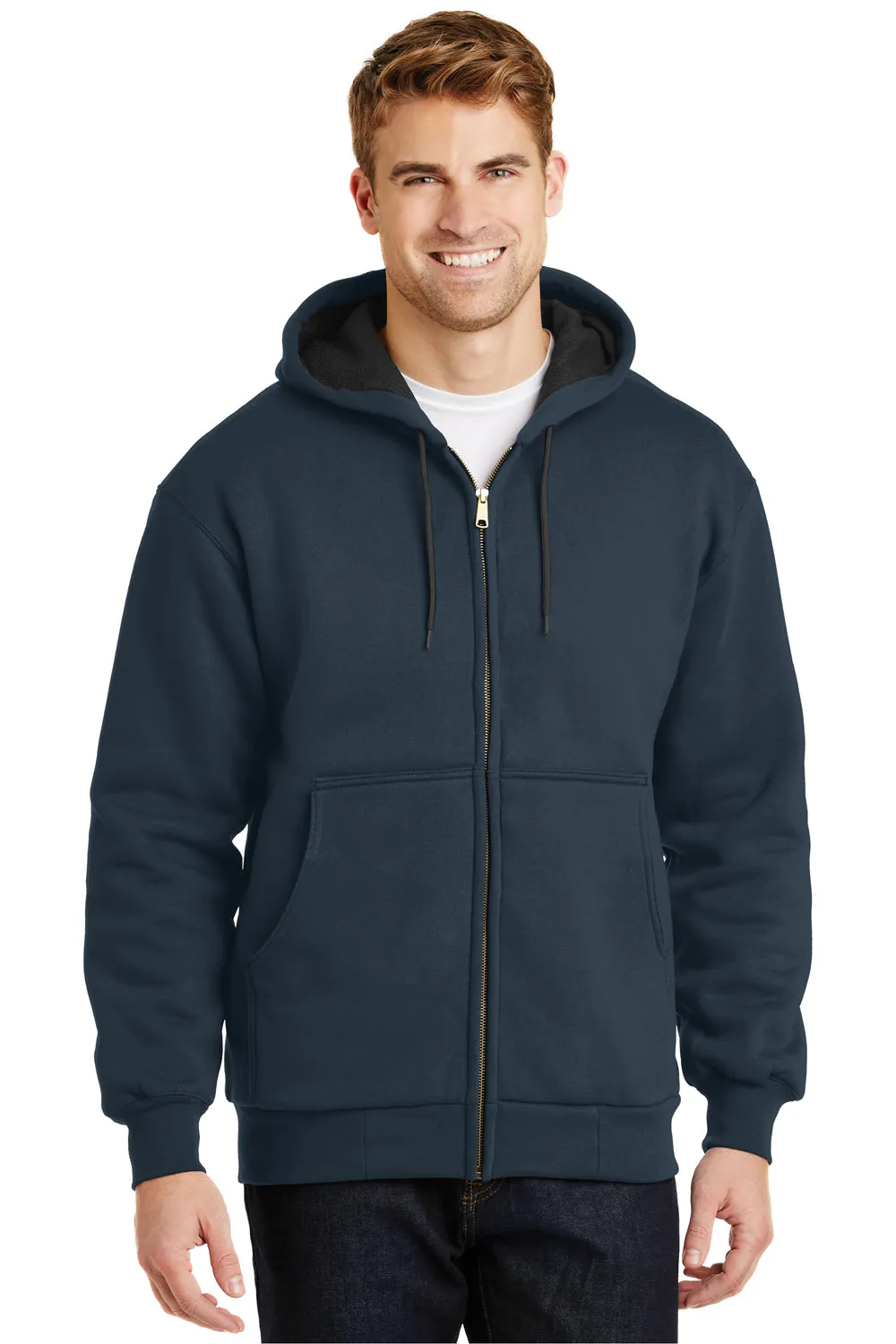 CornerStone Herren Kapuzenpullover mit Reißverschluss und Taschen - Marineblau