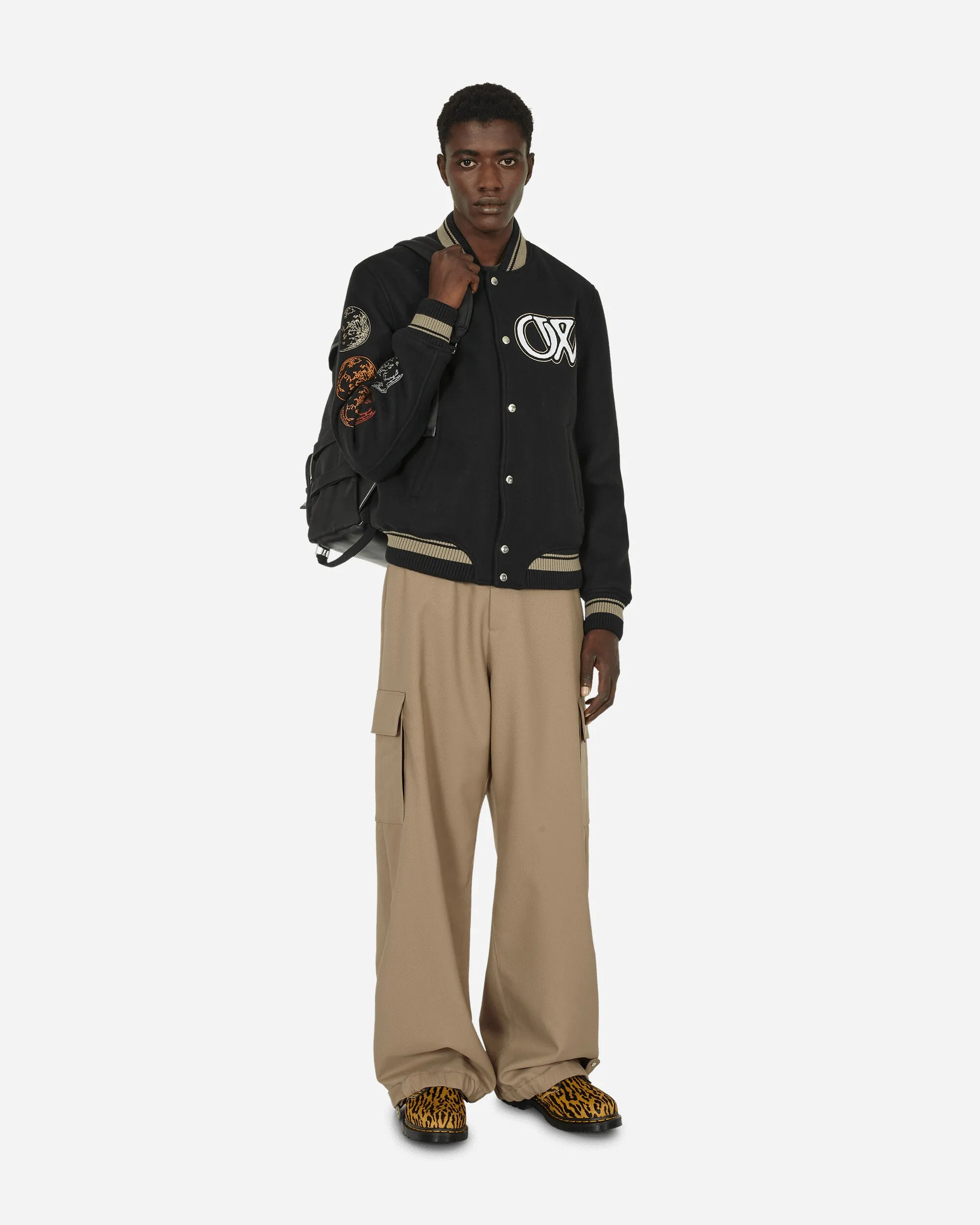 Cryst Moon Phase Varsity Jacket Schwarz